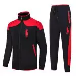 ensemble survetement ralph lauren homme red black p6663 embroidery pony